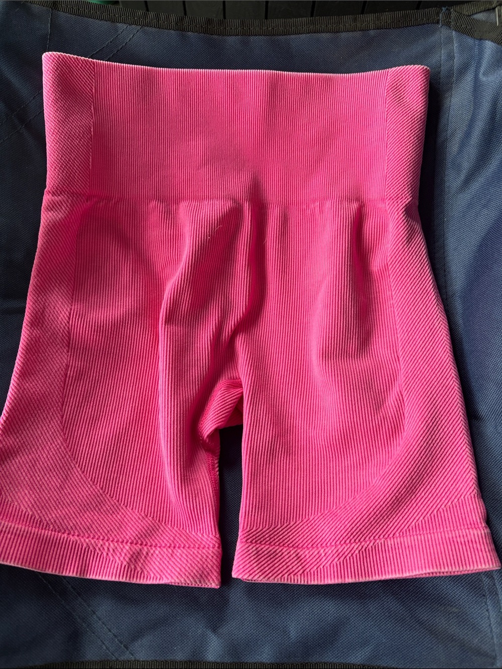 JoyLab High-Waist Ribbed Hot Pink Shaping Shorts